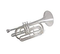 Bb Marching Trombone With Hard Case Mouthpiece Lacquer Silver Nickel Plated Trombones Musical Instruments Trumpet Set (Silver)