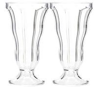 BB Plastics Elite Polycarbonate Sundae Dish 12oz / 340ml | Plastic Dessert Dish, Plastic Ice Cream Dish (Pack of 2)