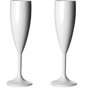 BB Plastics Elite Premium Polycarbonate Champagne Flute White 7oz / 200ml, Single (Pack of 2)
