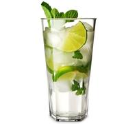 BB Plastics Polycarbonate Hiball Tumblers - 16oz / 470ml, Set of 4 - Virtually Unbreakable, Reusable, Transparent, Contemporary, Angled, Home, Collins, Hiball Tumbler, Cup