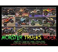 BB Posters Monster Truck Poster. A4 Size, Professional Media, Framed. Living Room Decoration