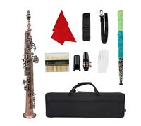 Bb Saxophone Saxophone Bronze Copper B Flat Sax Set With Case Saxophone Accessory Professional Woodwind Instruments (Color : RedCopper)