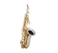 Bb Saxophone Saxophone Silver Plated A Golden Key Brass Professional Woodwind Instrument B Flat Sax (Color : 01)