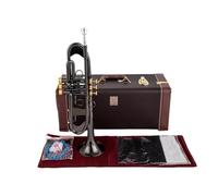 Bb Small Trumpet Black Nickel Gold Key Professional Music Instruments With Case