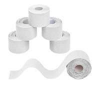 BB Sport 6 Rolls Kinesiology Tape 5 m x 5 cm Many Colors E-Book Application Examples Muscle Support Elastic Strapping Tape, Colour:White