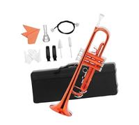 Bb Standard Trumpet For Beginners Orange Bb Standard Trumpet Set With Brass Instrument Box 7C Mouthpiece And Accessories(Orange set)