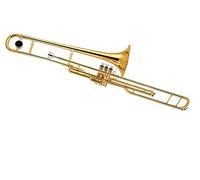 Bb Student Trombone Brass Wind Instrument Kit, Lacquered Gold or Nickel Plated Finish, 203mm Bell, Beginner School Band Jazz Orchestra Trombone with Mouthpiece and Carrying Case