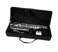 Bb tenor saxophone black nickel plated B type flat tenor set with carrying case mouthpiece cleaning brush etc. Beginner Saxophone