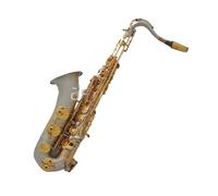 Bb Tenor Saxophone Instrument Satin Nickel Silver Body Gold Lacquer Accessories Included Beginner Saxophone