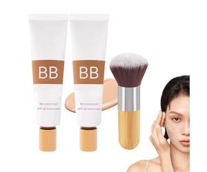 BB Tin-ted Moisturiser SPF 30, BB Cream Tin-ted Moisturiser, Instantly Hydrates and Smooths Skin, Full Coverage, Oil-Free & Light, Hydrates and Smooths Your Skin Creamy, Creates Matte Effect (2 Pieces