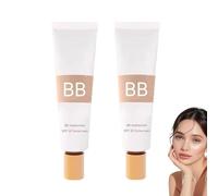 BB Tinted Moisturizer SPF 30,BB Cream Tinted Moisturiser for Mature Skin,Smooth Face Foundation Full Coverage,Even Skin Tone Concealer,Tinted Moisturiser for Older Women,Korea Makeup (Mixed,2PC)