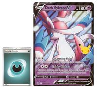 BB-Toy-Trades PKM Trading Card XXL Black Star Promo Card Dark Sylveon V SWSH134 - English - Fullart Holo Mega Jumbo Oversize Single Card with BB-Toy-Trades Sleeve (Dark Sylveon)