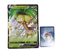 BB-Toy-Trades PKM Trading Card XXL Promo Card Alola Kokowei Alolan Exeggutor V SWSH225 - English - Fullart Holo Mega Jumbo Oversize Single Card with BB-Toy-Trades Sleeve (Alolan Exeggutor V EN)