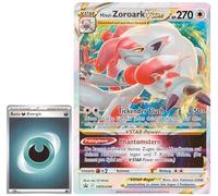 BB-Toy-Trades PKM Trading Card XXL Promo Card Hisui-Zoroark VStar SWSH298 - German - Fullart Holo Mega Jumbo Oversize Single Card with BB-Toy-Trades Sleeve (Hisui-Zoroark VStar)