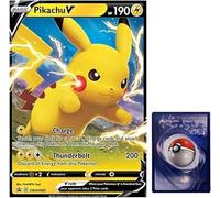 BB-Toy-Trades PKM Trading Card XXL Promo Card Pika V SWSH061 - English - Fullart Holo Mega Jumbo Oversize Single Card with BB-Toy-Trades Sleeve (Pika V EN)