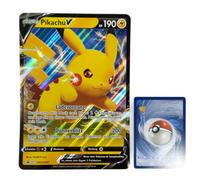 BB-Toy-Trades PKM Trading Card XXL Promo Card Pika V SWSH061 - German - Fullart Holo Mega Jumbo Oversize Single Card with BB-Toy-Trades Sleeve (Pika V DE)