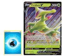 BB-Toy-Trades PKM Trading Card XXL Promo Card Viridium V SWSH295 - German - Fullart Holo Mega Jumbo Oversize Single Card with BB-Toy-Trades Sleeve (Viridium V DE)