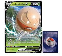 BB-Toy-Trades TCG PKM Trading Card XXL Black Star Promo Card - German - Fullart Holo Mega Jumbo Oversize Single Card with BB-Toy-Trades Sleeve (Hisui-Lektrobal V DE)
