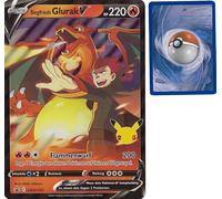 BB-Toy-Trades TCG PKM Trading Card XXL Black Star Promo Card Siegfrieds Glurak V SWSH133 - German - Fullart Holo Mega Jumbo Oversize Single Card with BB-Toy-Trades Sleeve (Siegfrieds GlurakV DE)