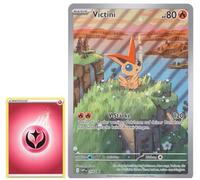 BB-Toy-Trades TCG PKM Trading Card XXL Black Star Promo Card Victini SVP208 - German - Fullart Holo Mega Jumbo Oversize Single Card with BB-Toy-Trades Sleeve (Victini)