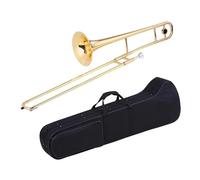 Bb Trombone Instrument Tenor Trombone Brass Gold Lacquer Bb Tone B Flat Instrument With Case