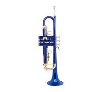 Bb Trumpet Brass Body Colorful Gold Key Trumpet Instrument With Accessories Mouthpiece Cloth Box (Color : Blue)