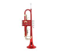 Bb Trumpet Brass Body Colorful Gold Key Trumpet Instrument With Accessories Mouthpiece Cloth Box (Color : Crimson)