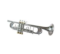 Bb Trumpet Brass Musical Instruments Silver Plated Bc Trumpet With Mouthpiece Gloves Case(Color:Silver)