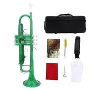 Bb Trumpet, Colorful Trumpet, Trumpet Instrument,brass Trumpet, Playing Bb Trumpet, Professional Bb Trumpet, Beginner Bb Trumpet Instrument Set,trumpet Cleaning Kit (Green)