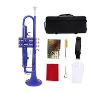 Bb Trumpet, Colorful Trumpet, Trumpet Instrument,brass Trumpet, Playing Bb Trumpet, Professional Bb Trumpet, Beginner Bb Trumpet Instrument Set,trumpet Cleaning Kit (Bule)