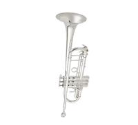Bb Trumpet In The Key Of B Brass And Silver Plated Instrument With Leather Box Suitable For Adults