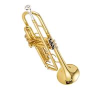 Bb Trumpet In The Key Of B Brass And Silver Plated Professional Instrument With Leather Case(Gold)