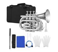 Bb Trumpet Pocket Trumpet With Mouthpiece Carry Bag Accessories Brass Instrument