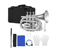 Bb Trumpet Pocket Trumpet With Mouthpiece Carry Bag Accessories Brass Instrument