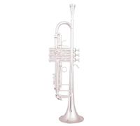 Bb Trumpet Silver Plated Trumpet Small Brass Musical Instrument Trompeta Body Material Phosphorus Copper(Color:Silver)