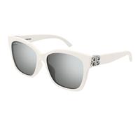 BB0102SA 016 Woman Sunglasses Acetate White Silver Squared Mirrored