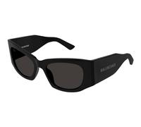 BB0327S 001 Woman Sunglasses Acetate Black Grey Cat Eye