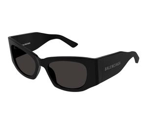 BB0327S 001 Woman Sunglasses Acetate Black Grey Cat Eye
