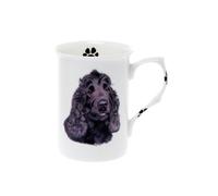 (BB22) SINGLE BONE CHINA BEAKER/ MUG/CUP Black Cocker Spaniel dog KIRSTY JAYNE CHINA
