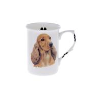 (BB23) SINGLE BONE CHINA BEAKER/ MUG/CUP Golden Cocker Spaniel dog