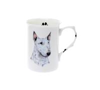 (BB28) Personalised with Any Name Bone China Beaker Mug Cup English Bull Terrier Single Cup Mug Beaker Pawprints- Hand Decorated- Personalised to Order-