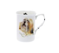 (BB36) Personalised with Any Name Bone China Beaker Mug Cup Lhasa APSO Single Cup Mug Beaker Pawprints- Hand Decorated- Personalised to Order-