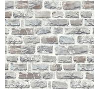 BB51124-Bricks and More Stonewall Effect Silver Grey Galerie Wallpaper