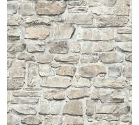 BB51130-Bricks and More Stonewall Brick Effect Silver Grey Galerie Wallpaper