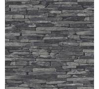 BB51146-Bricks and More Stonewall Brick Effect Silver Grey Galerie Wallpaper