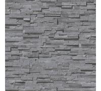 Non-woven Wallpaper Wall Stone Metallic grey Beige Silver 3D 38816-3 (4,59£/1qm)