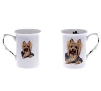 (BB66) Set of 2 Bone China BEAKERS/Mugs Yorkshire Terrier Yorkie Dog Presentation Gift Boxed- Lovely Gift, Kirsty Jayne China, Hand Decorated