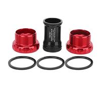BB91 BB92 Integrated Hollow Chain Wheel Bottom Bracket, Bicycle Bottom Bracket with Ceramic Bearings, 24mm Inner Diameter for Mountain and Road Bikes, CNC 6061 Aluminium with (Ceramic bottom