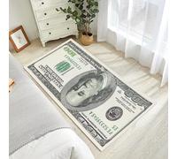 BBAISILYSD Money Rugs, 50/100 Bill Print With Non-Slip Backing, Creative Modern Bedroom, Living Room Runner, Non-skid Washable