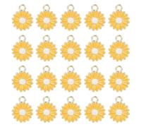 Bbajszx 20 Pcs Fashion Charm Dangle Little Flower Pendant Jewelry Charm Decorative Pendant for Necklace Jewelry Making Little Pendants Her Beads